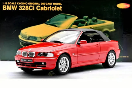 كيوشو BMW 2003 E46 328Ci كابريوليه ريد 1:18 – نموذج معدني قابل للجمع مصبوب.