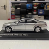 [Kyosho] 1:43 Mercedes-Benz 2006 S600 Guard V221 Silver Model Car Die-Cast