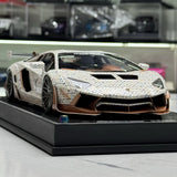 LBWK Lamborghini 2011 Aventador LB-Works Iridescent LV Livery 1:18 – Resina de Modelo de Resina de Coleção