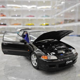 [LCD] 1:18 Honda 1991 Civic EG6 SiR ブラック モデルカー Die-Cast