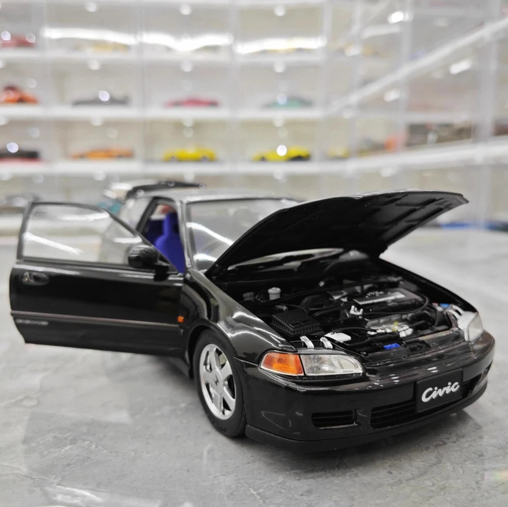 [LCD] 1:18 Honda 1991 Civic EG6 SiR Black Model Car Die-Cast
