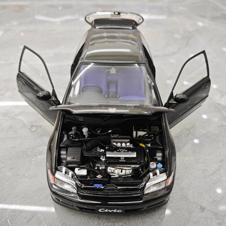 [LCD] 1:18 Honda 1991 Civic EG6 SiR Black Model Car Die-Cast