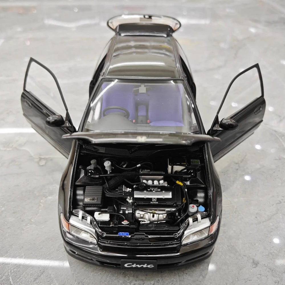 [LCD] 1:18 Honda 1991 Civic EG6 SiR Black Model Car Die-Cast