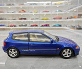 [LCD] 1:18 Honda 1991 Civic EG6 SiR Blue Model Car Die-Cast