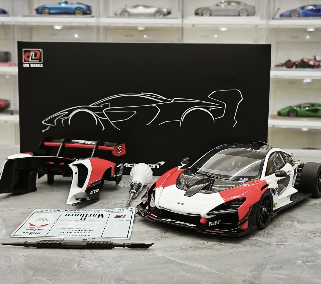 LCD McLaren 2019 Senna GTR Red and White 1:18 – Modello da collezione pressofuso