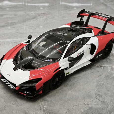 LCD McLaren 2019 Senna GTR Red and White 1:18 – Modello da collezione pressofuso