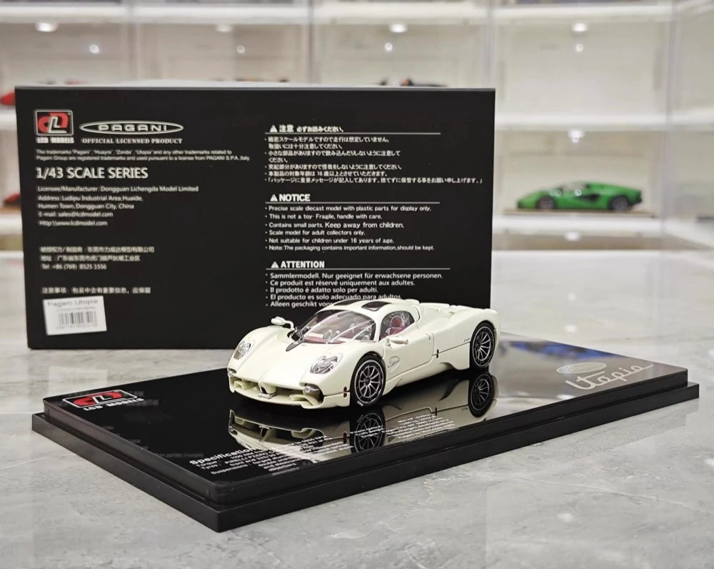 [LCD] 1:43 Pagani 2023 Utopia White Model Car Die-Cast