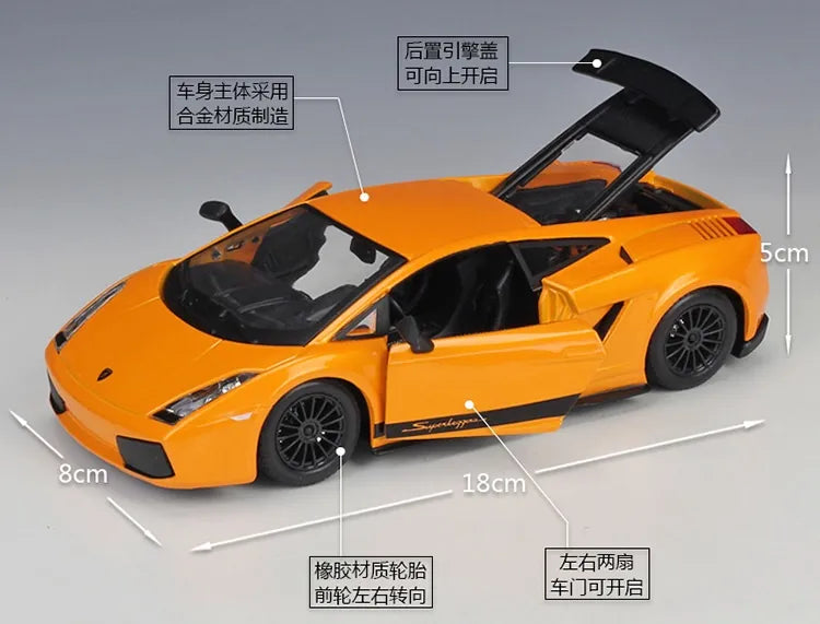 1:24 Lamborghini 2007 Gallardo Superleggera Die Cast Model Car