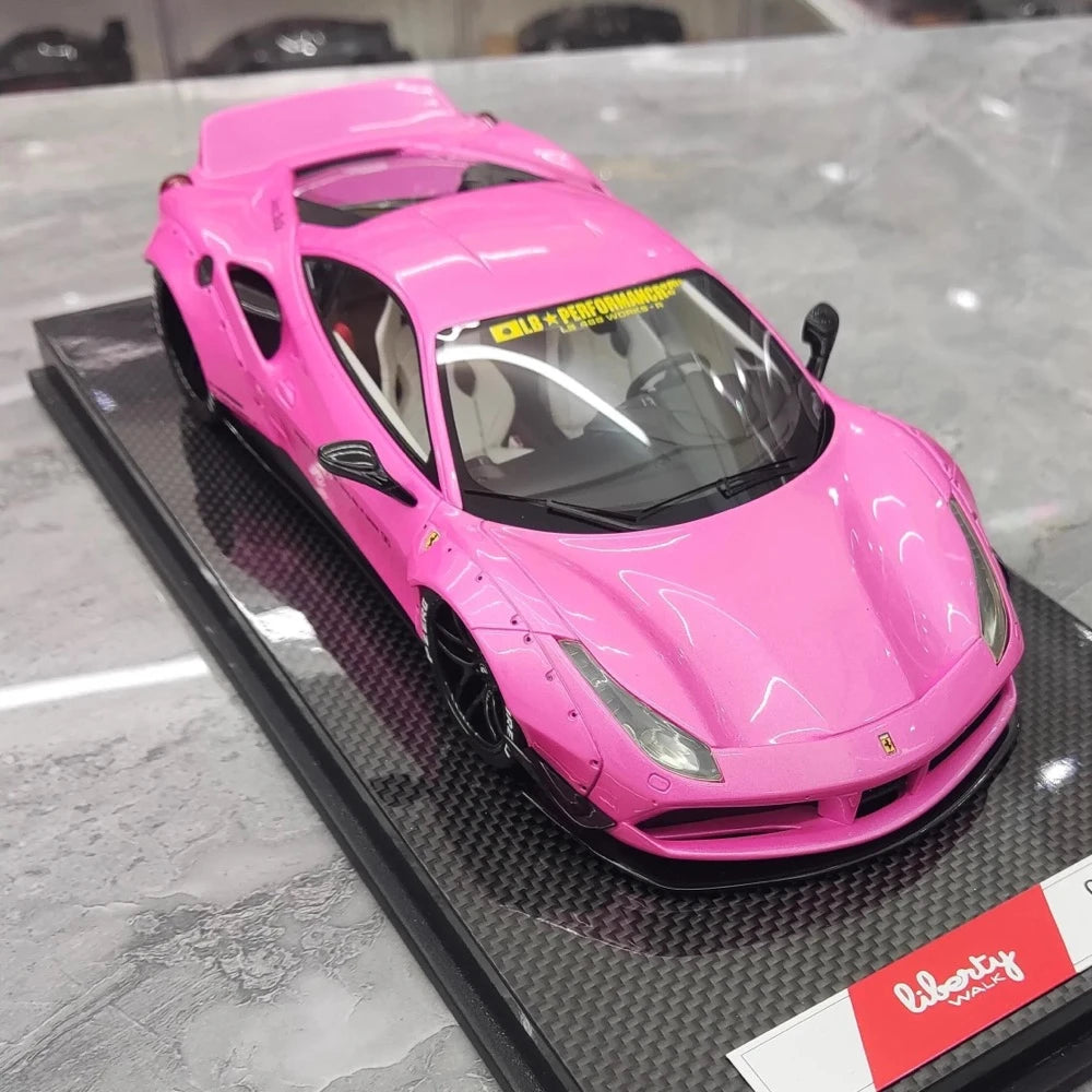 [Liberty Walk] 1:18 Ferrari 2018 488 LBWK Pink Model Car Resin