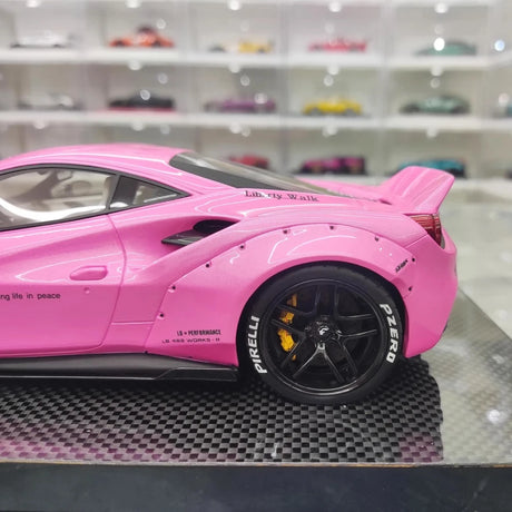[Liberty Walk] 1:18 Ferrari 2018 488 LBWK Pink Model Car Resin