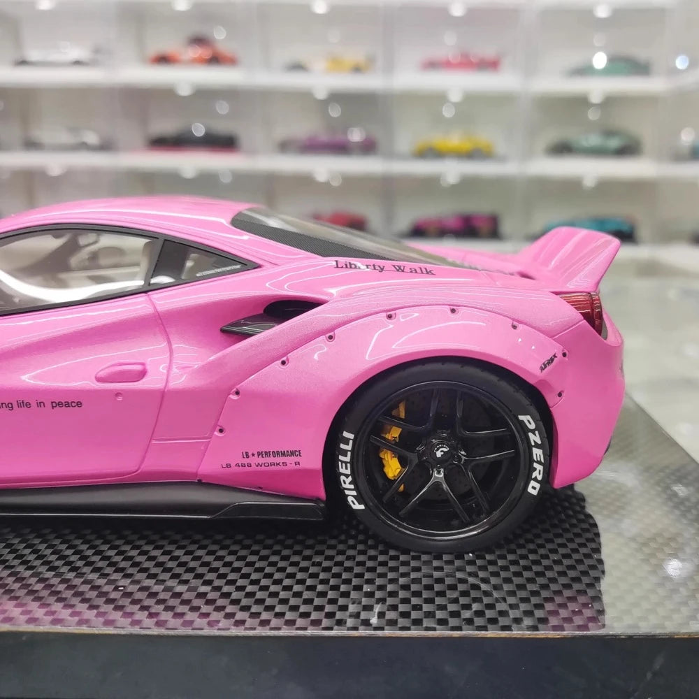 [Liberty Walk] 1:18 Ferrari 2018 488 LBWK Pink Model Car Resin