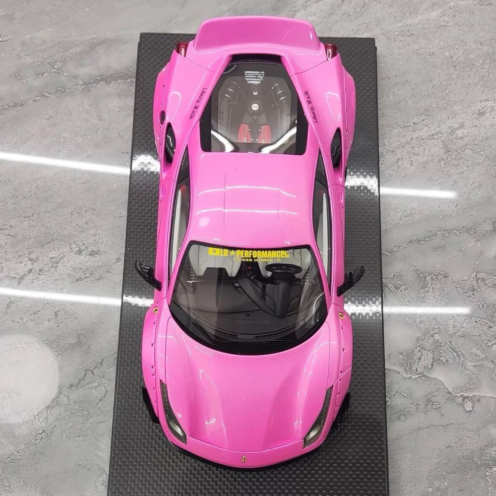 [Liberty Walk] 1:18 Ferrari 2018 488 LBWK Pink Model Car Resin