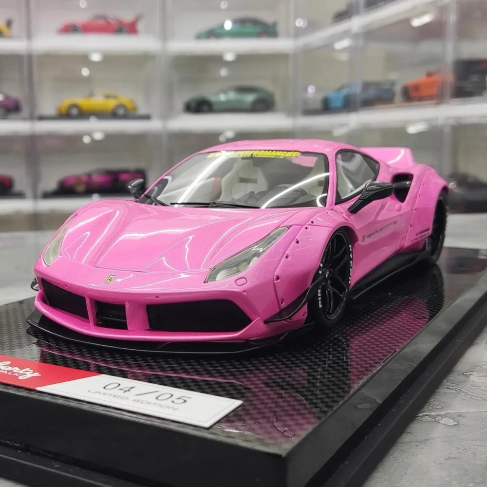 [Liberty Walk] 1:18 Ferrari 2018 488 LBWK Pink Model Car Resin
