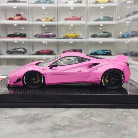 [Liberty Walk] 1:18 Ferrari 2018 488 LBWK Pink Model Car Resin