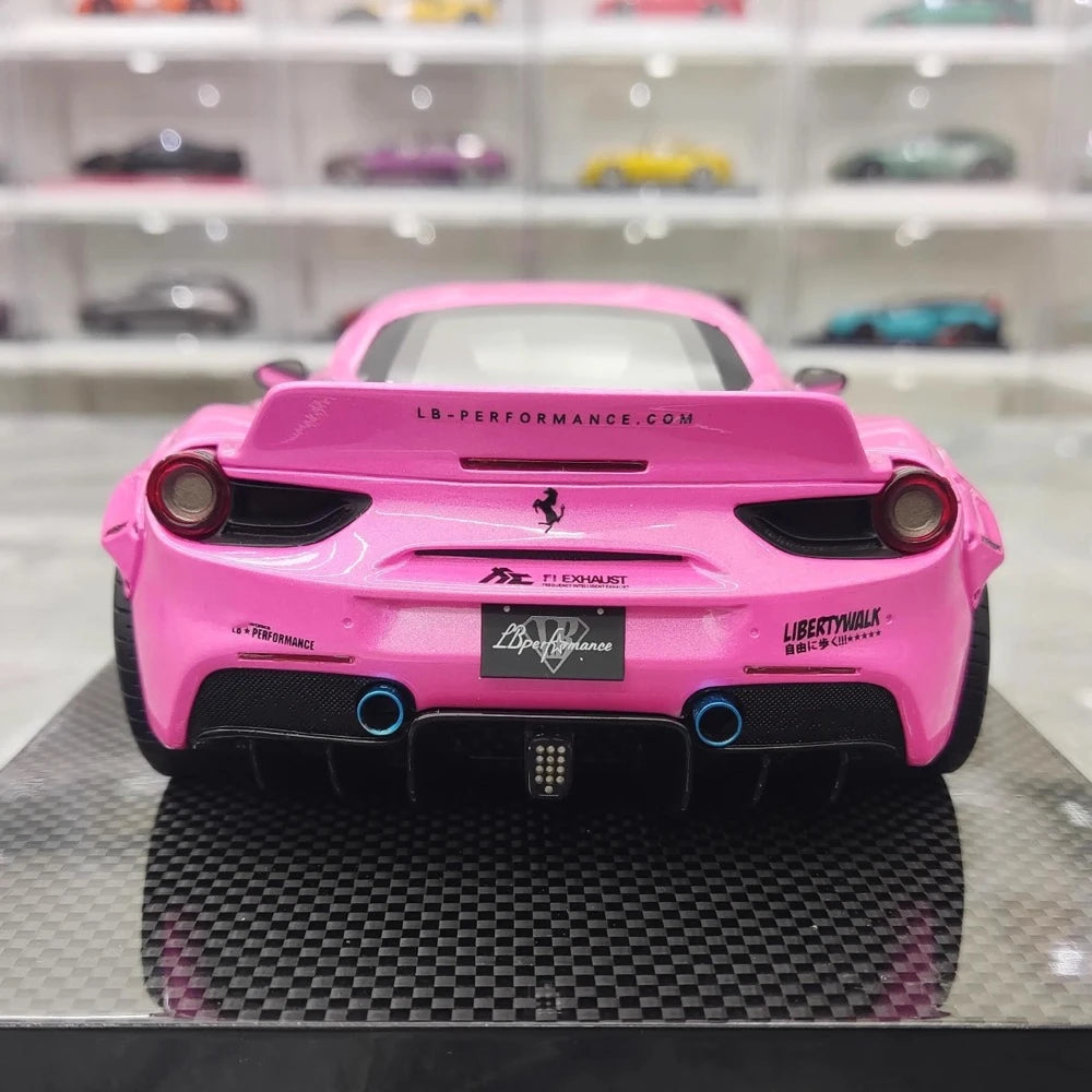 [Liberty Walk] 1:18 Ferrari 2018 488 LBWK Pink Model Car Resin
