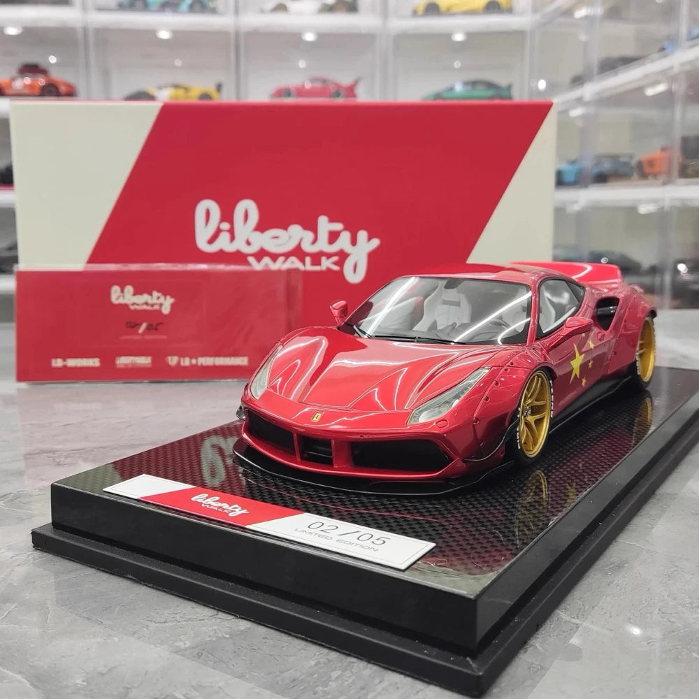 [Liberty Walk] 1:18 Ferrari 2018 488 LBWK Red Model Car Resin