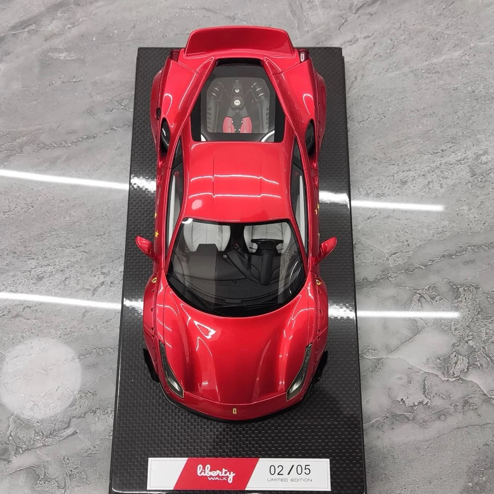 [Liberty Walk] 1:18 Ferrari 2018 488 LBWK Red Model Car Resin
