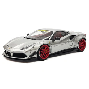[Liberty Walk] 1:18 Ferrari 2018 488 LBWK Silver Model Car Resin