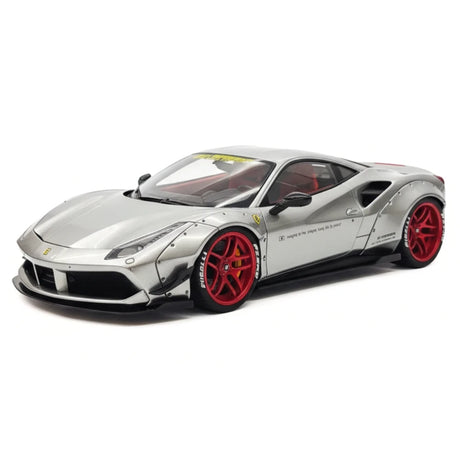[Liberty Walk] 1:18 Ferrari 2018 488 LBWK Silver Model Car Resin