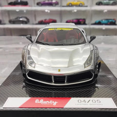 [Liberty Walk] 1:18 Ferrari 2018 488 LBWK Silver Model Car Resin
