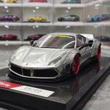 [Liberty Walk] 1:18 Ferrari 2018 488 LBWK Silver Model Car Resin