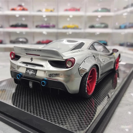 [Liberty Walk] 1:18 Ferrari 2018 488 LBWK Silver Model Car Resin