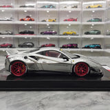 [Liberty Walk] 1:18 Ferrari 2018 488 LBWK Silver Model Car Resin