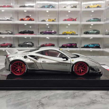 [Liberty Walk] 1:18 Ferrari 2018 488 LBWK Silver Model Car Resin