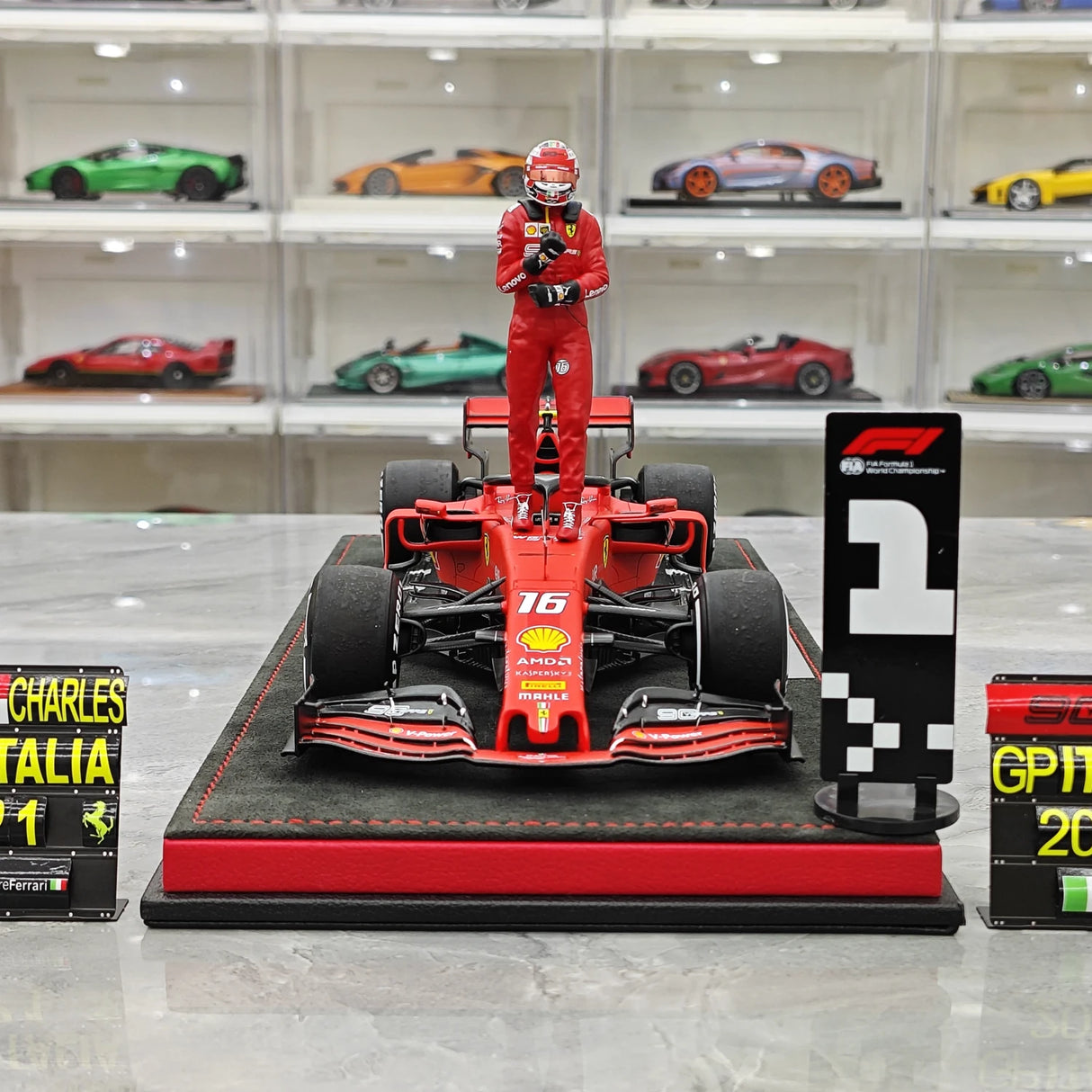 1:18 Ferrari 2019 SF90 #16 이탈리아 GP 몬차 샤를 르클레르 F1 룩 스마트 수지 모델 자동차 - 뷰 1
