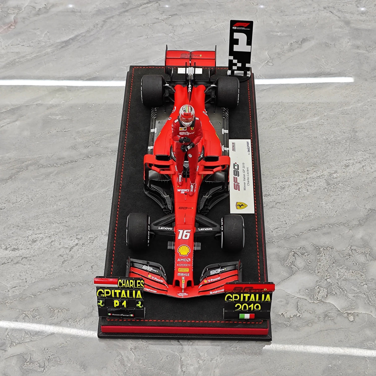 1:18 Ferrari 2019 SF90 #16 이탈리아 GP 몬차 샤를 르클레르 F1 룩 스마트 제작 레진 모델 자동차 - 뷰 2