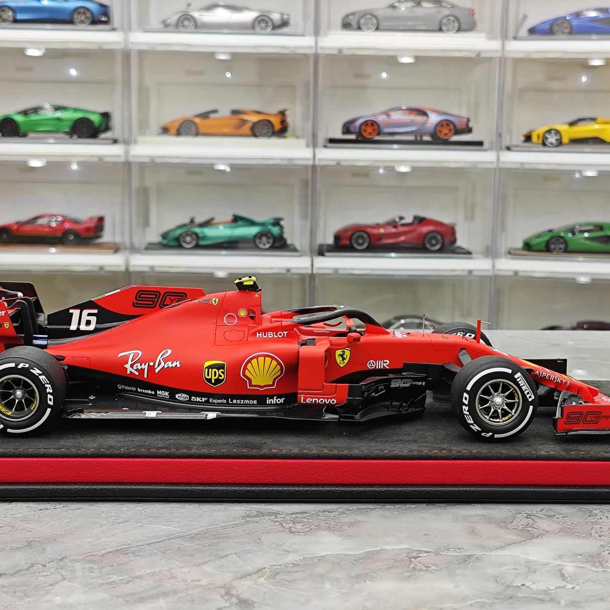 1:18 Ferrari 2019 SF90 #16 이탈리아 GP 몬자 샤를 르클레르 F1 룩 스마트 레진 모델 자동차 - 뷰 9