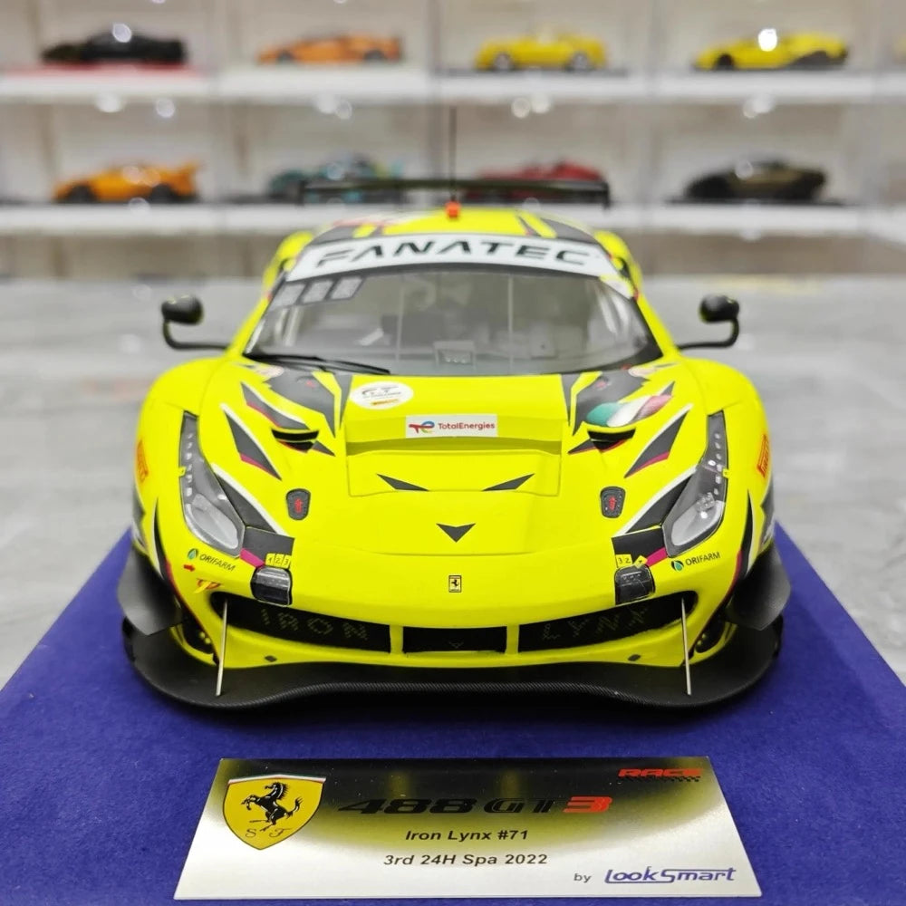 [Look Smart] 1:18 Ferrari 2022 488 GT3 Evo Iron Dames #71 Model Car Resin / Closed Body