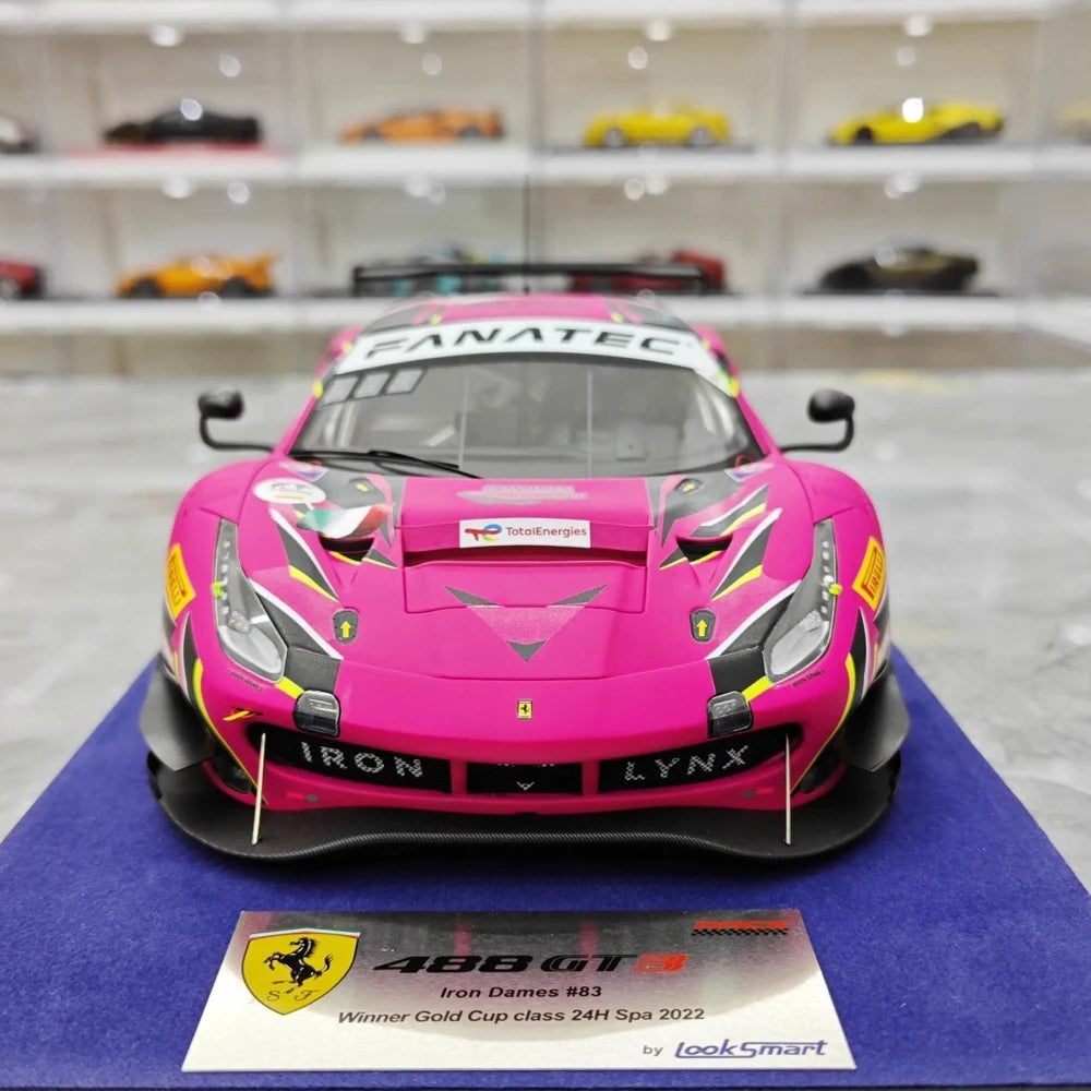 [Look Smart] 1:18 Ferrari 2022 488 GT3 Evo Iron Dames #83 Model Car Resin / Closed Body