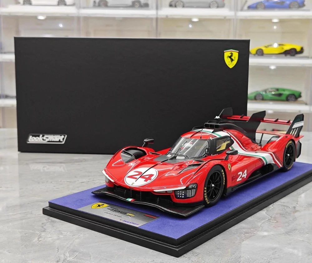 [Look Smart] 1:18 Ferrari 2023 499P Le Mans Hypercar No.24 Model Car Resin