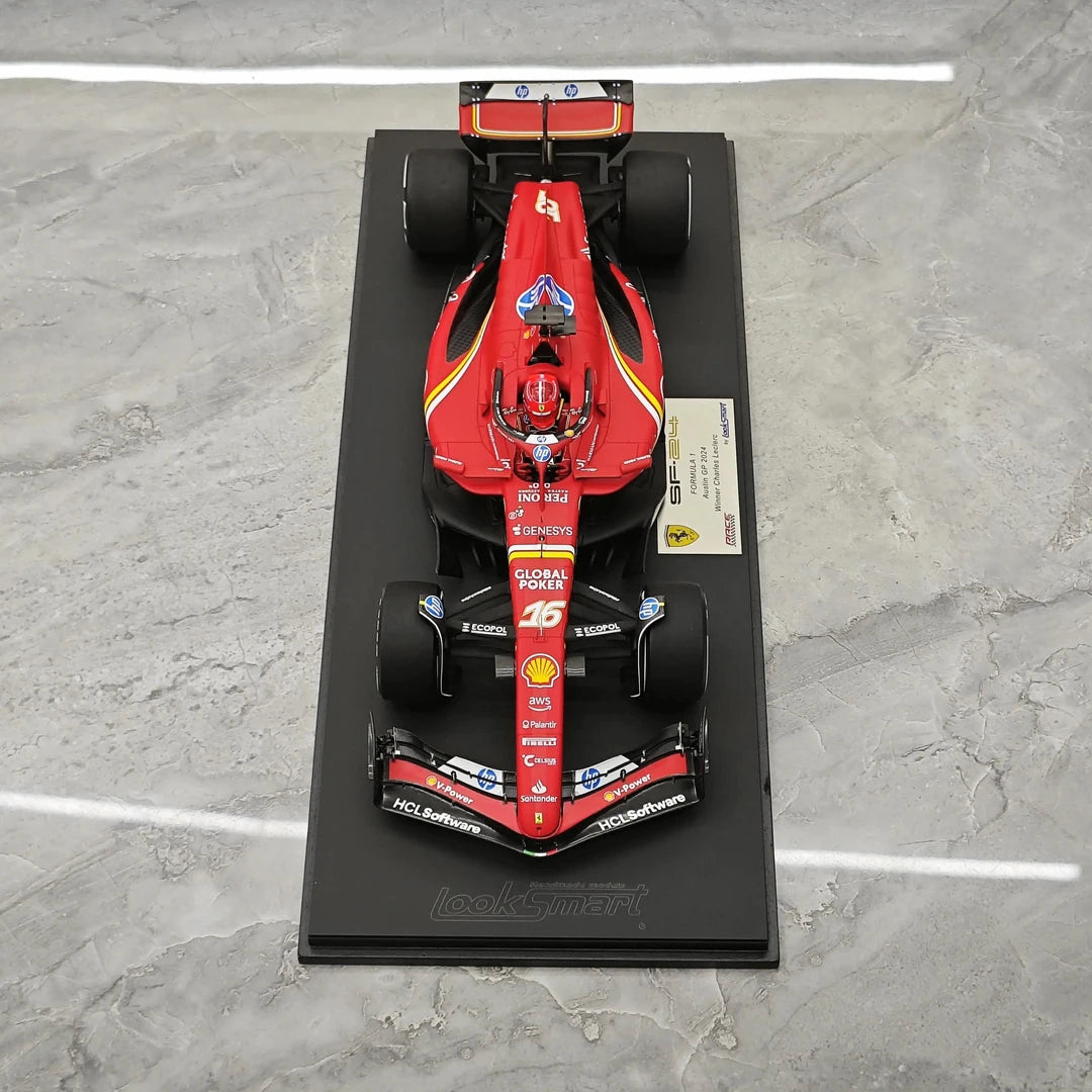 1:18 Ferrari 2024 SF-24 #16 미국 GP 오스틴 찰스 르클레르 F1 룩 스마트 수지 모형 자동차 - 뷰 2