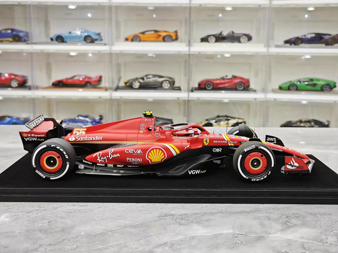 1:18 Ferrari 2024 SF-24 #55 호주 GP 카를로스 사인즈 F1 룩 스마트 제작 레진 모델 카 - 뷰 8