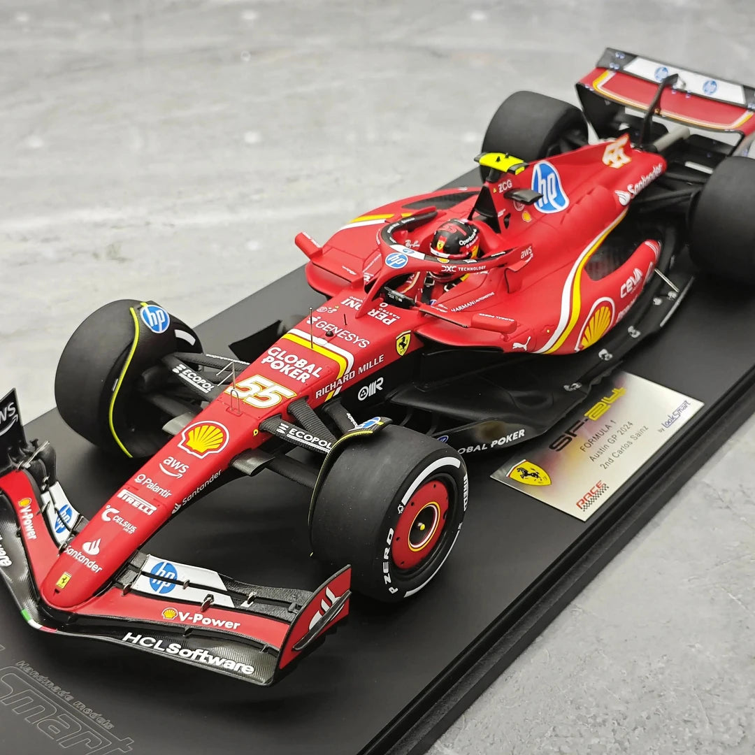 1:18 Ferrari 2024 SF-24 #55 미국 GP 오스틴 카를로스 사인즈 F1 룩 스마트 수지 모델 자동차 - 뷰 4