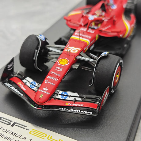 1:43 Ferrari 2024 SF-24 #16 أبوظبي GP تشارلز لوكلير F1 نموذج سيارة راتنج من لوك سمارت - عرض 11
