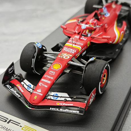 1:43 Ferrari 2024 SF-24 #16 الولايات المتحدة GP أوستن تشارلز لوكلي F1 رك نموذج سيارة من الراتنج من تصميم لوك سمارت - عرض 11