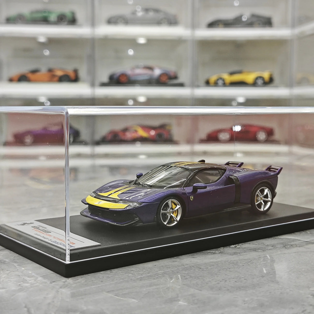 Look Smart Ferrari 2025 849 Testarossa coupe viola dino assetto Fiorano 1:43 – keräilyhartsimalli hartsi
