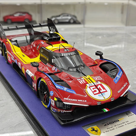 Ferrari 2025 499P AF 코르세 3위 #51 1:18 24시간 르망 레진 수집 모델 - 뷰 10