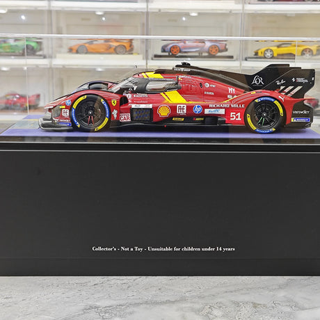 Ferrari 2025 499P AF Corse 3위 #51 1:18 24시간 르망 레진 수집 모델 - 뷰 12