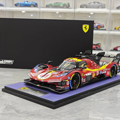 Ferrari 2025 499P AF 코르세 3위 #51 1:18 룩 스마트의 24시간 르망 레진 수집 모델 - 뷰 13