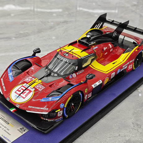 Ferrari 2025 499P AF 코르세 3위 #51 1:18 24시간 르망 레진 수집 모델 - 뷰 4