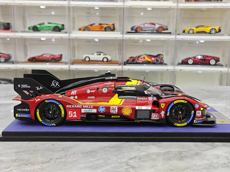 Ferrari 2025 499P AF Corse 3위 #51 1:18 24시간 르망 레진 수집 모델 - 뷰 9