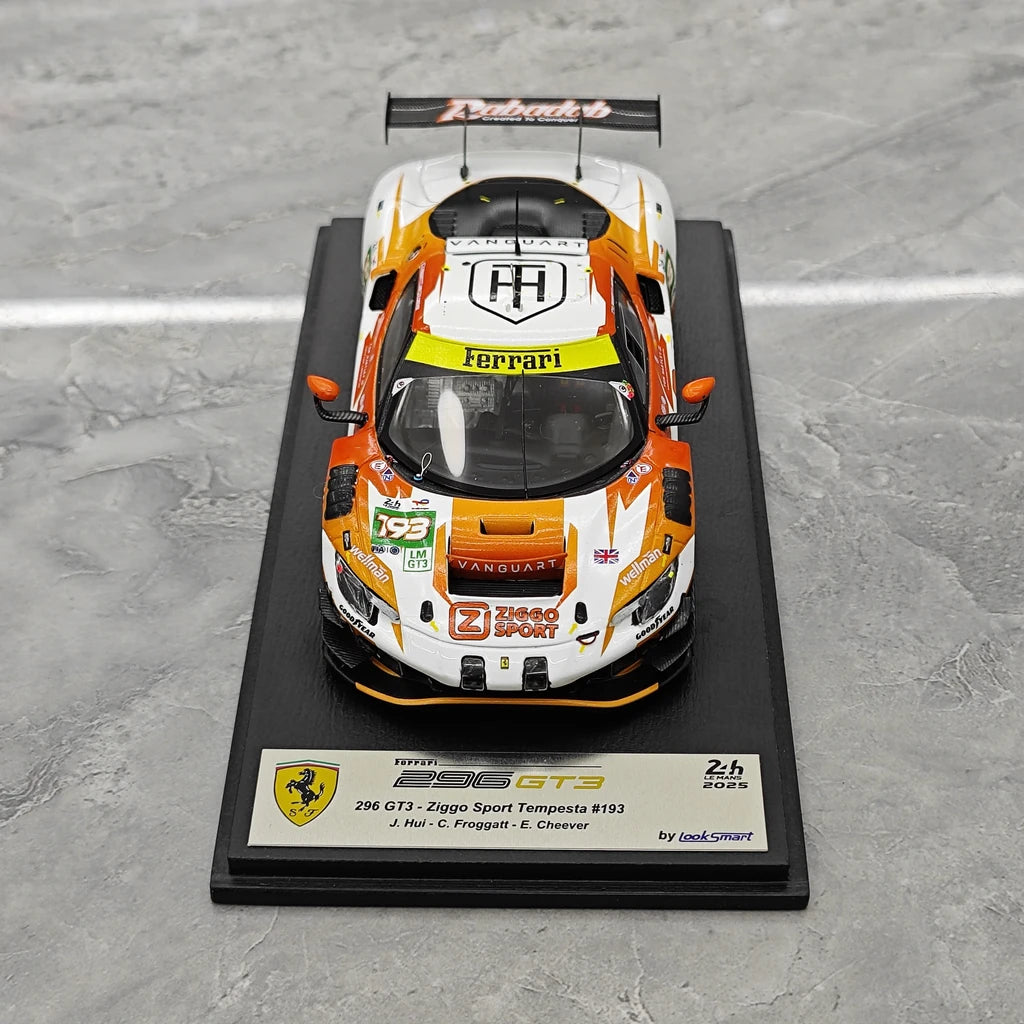 [Looksmart] 1:43 Ferrari 2025 296 LMGT3 193 Ziggo Sport Tempesta Racing 24h Le Mans Model Car Resin