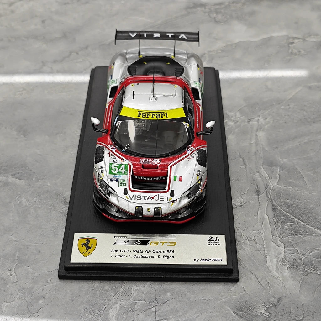 [Looksmart] 1:43 Ferrari 2025 296 LMGT3 54 Vista AF Corse 24h Le Mans Model Car Resin