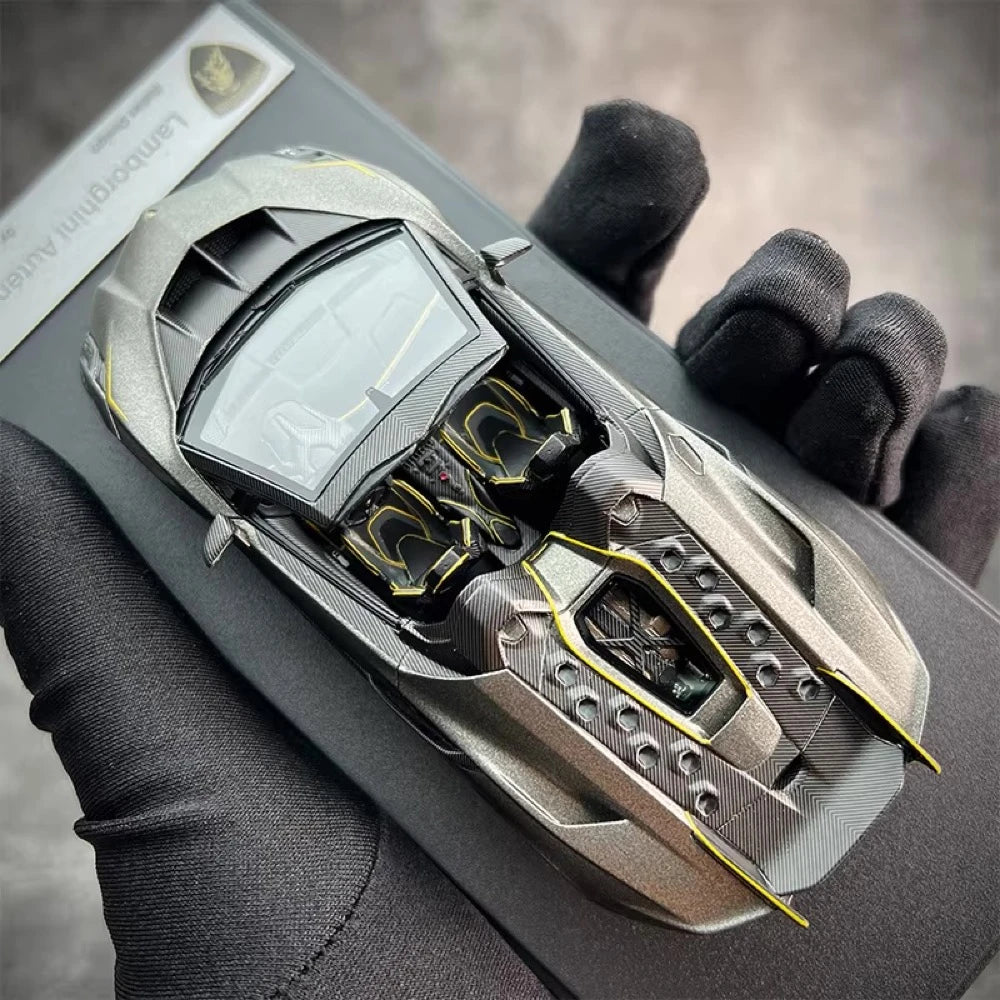 [Look Smart] 1:43 Lamborghini 2023 Autentica grigio modellino di auto resina