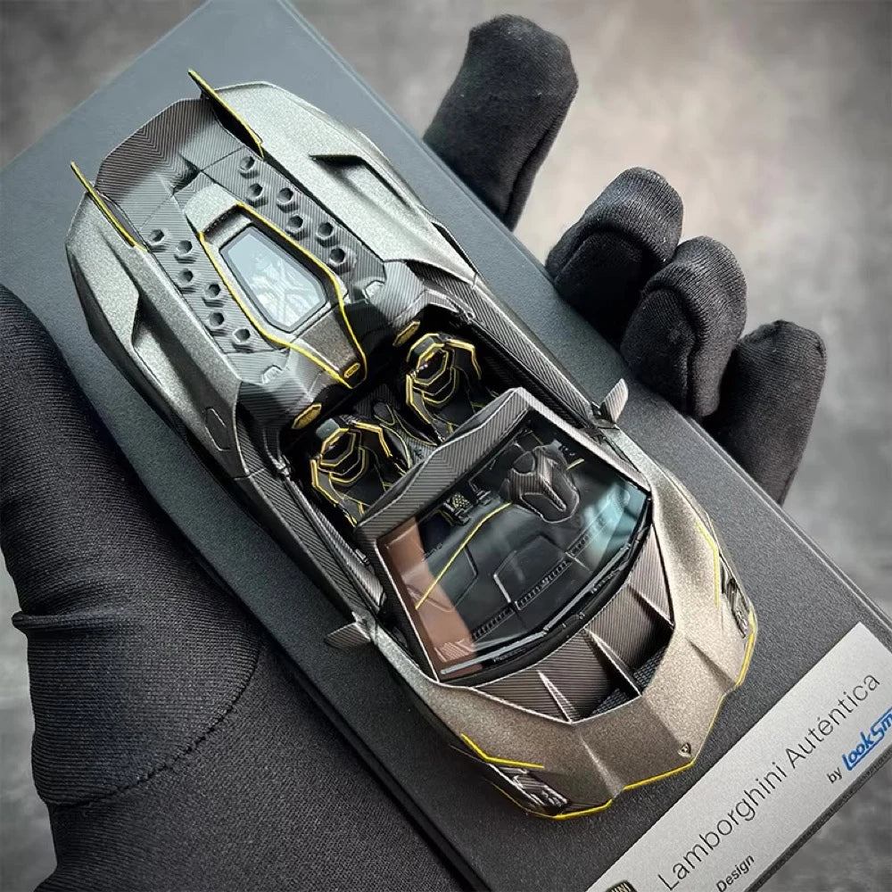 [Look Smart] 1:43 Lamborghini 2023 Autentica grigio modellino di auto resina