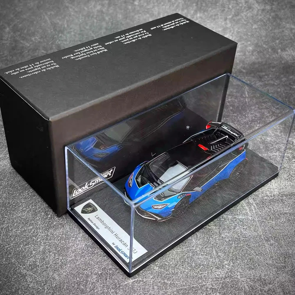 [Look Smart] 1:43 Lamborghini 2024 Huracan STJ Coupe Blue Model Car Resin